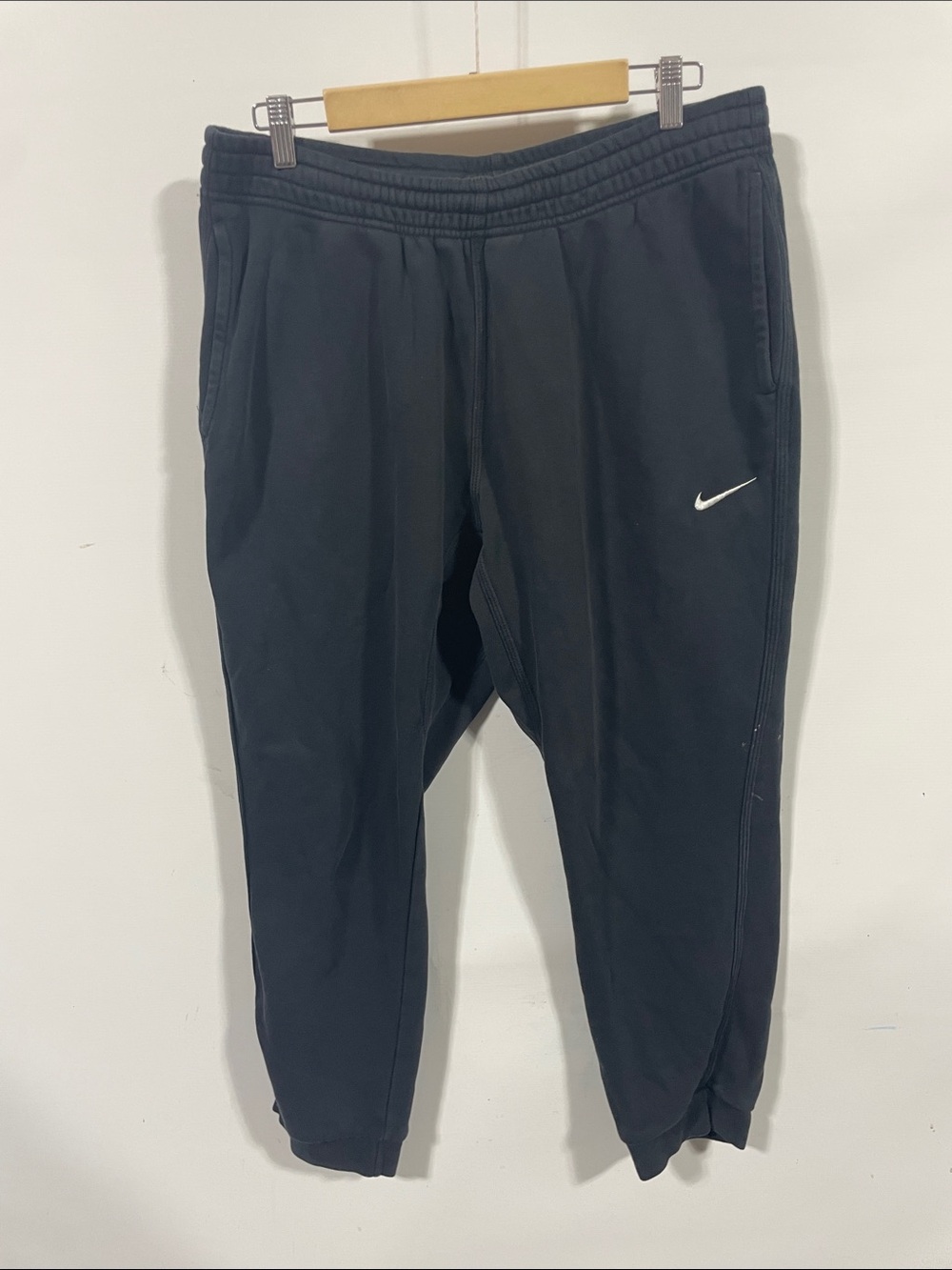 Nike Black Jogger Sweatpants with White Swoosh - men’s